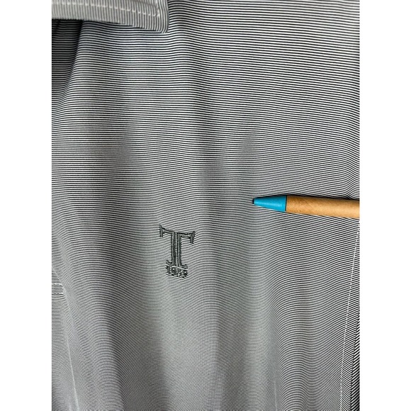 FootJoy Men's Medium Gray Striped Logo Short Sleeve Golf Polo Shirt - Picture 5 of 10